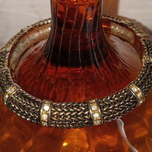 Braided design CZ bangle bracelet